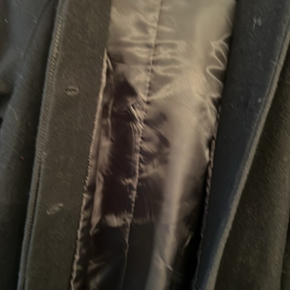 BEAUTIFUL STEPHANIE MATHEWS BLACK WOOL LONG DRESS COAT - Picture 6 of 7